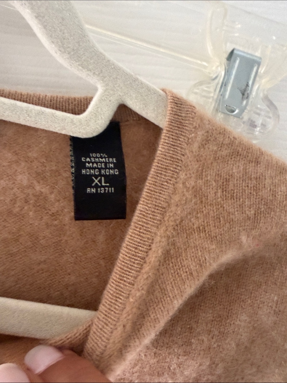 Lord & Taylor short sleeve 2 ply cashmere sweater color camel ,size XL - Picture 4 of 6